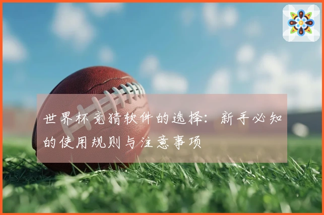 世界杯竞猜软件的选择:新手必知的使用规则与注意事项